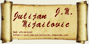 Julijan Mijailović vizit kartica